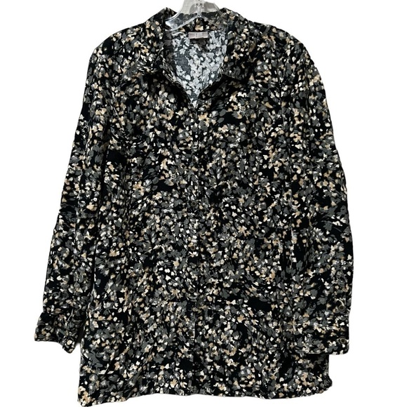 J. Jill Medium Floral Corduroy 100% Cotton Button Down Shirt B1 - Picture 1 of 5